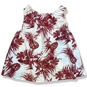 ⭐️A.N.A Cropped Sleeveless Pineapple Tropical Print Cotton Top Open Back